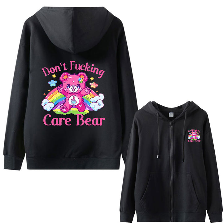 Don’t F*cking Care Bear Zipper Hoodie