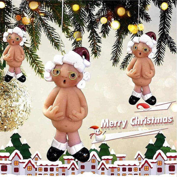 Santa & Mrs Claus Naked Ornaments Set