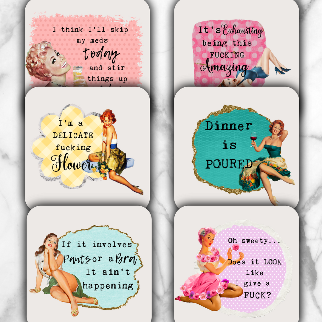 Sassy Housewives Ceramic Coaster Set