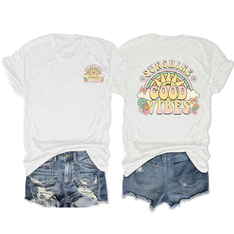 Sunshine & Good Vibes Front-Back Fusion Tees