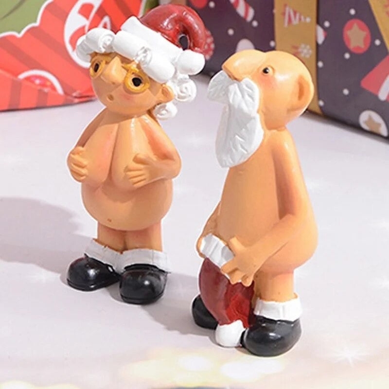 Santa & Mrs Claus Naked Ornaments Set