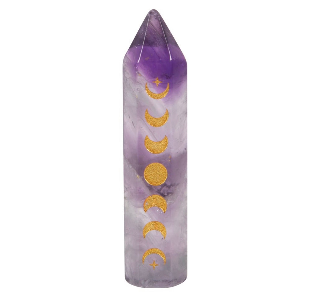 Amethyst Moon Phase Crystal Point