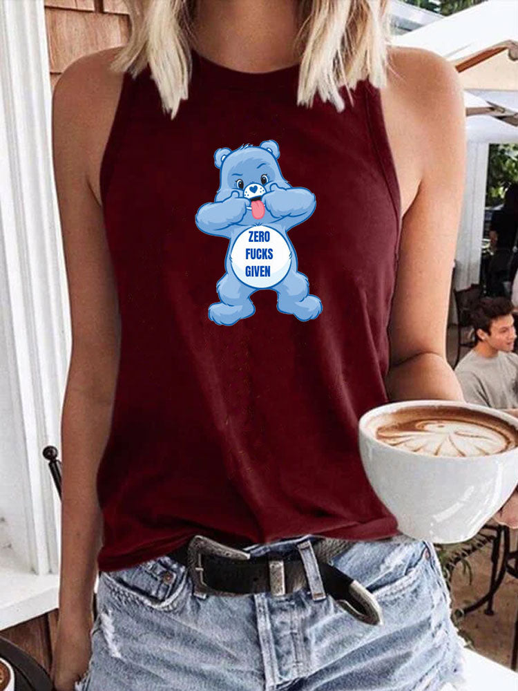 Zero F*cks Given Sweary Care Bear Tank Top