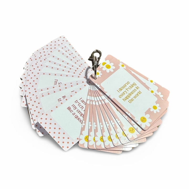 Pretty Sweary Retro Affirmation Cards Keychain - Volume 2