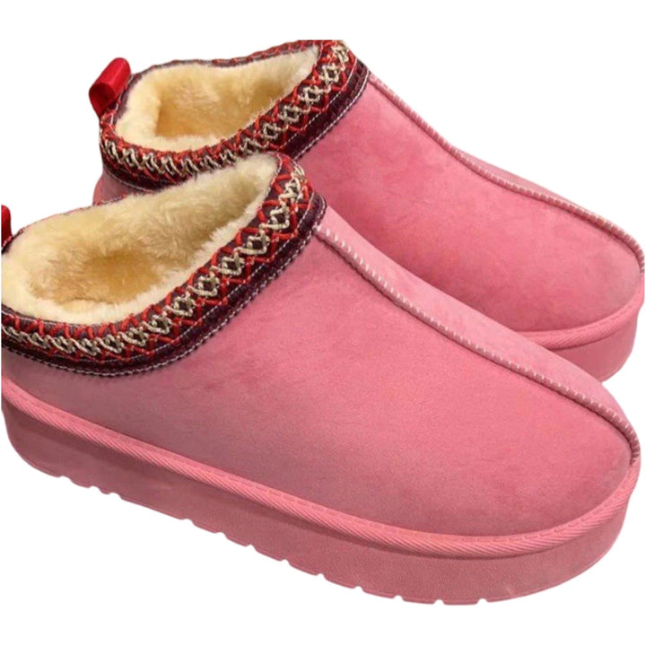 Winter Boho Platform Slippers