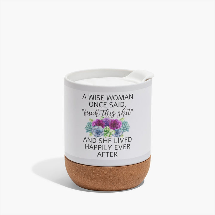 A wise Woman Cork Base Ceramic Mug
