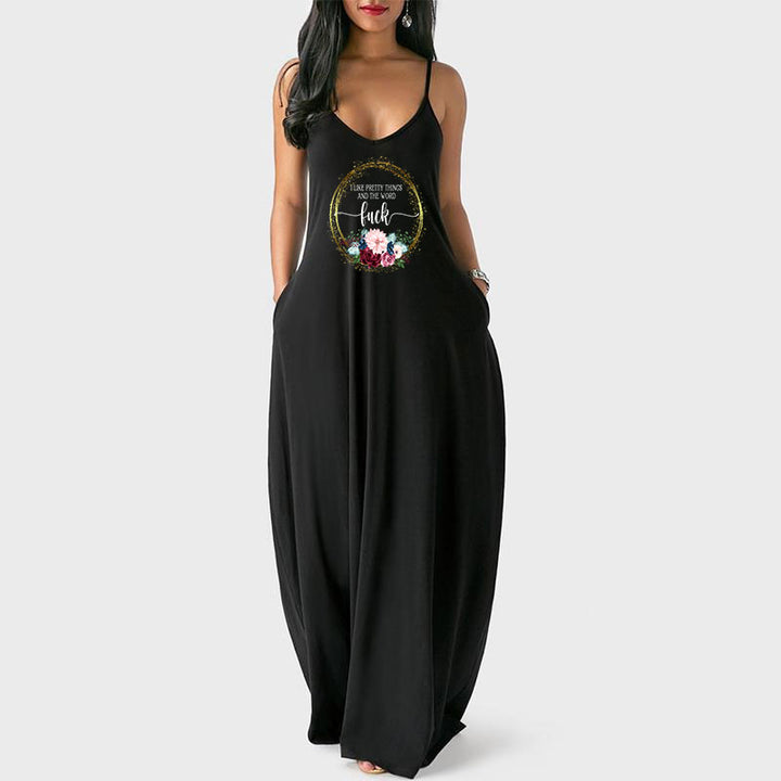 I Like Pretty Things and The Word F*ck Casual Maxi Dress