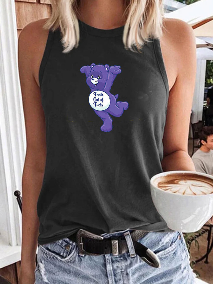 Fresh out of F*cks Sweary Care Bear Tank Top