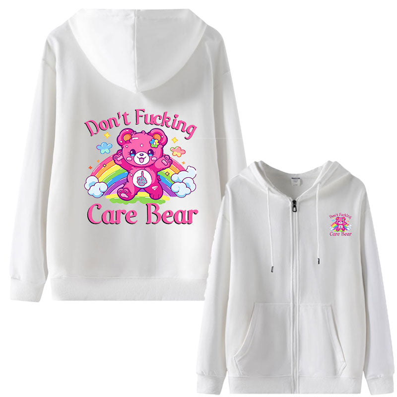 Don’t F*cking Care Bear Zipper Hoodie