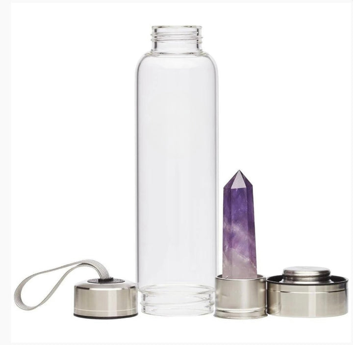 Crystal infused Water Bottle- Amethyst