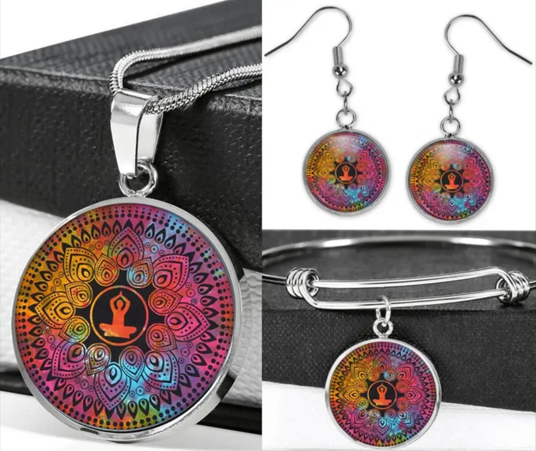 Boho Mandala Jewellery Set- Rainbow Zen