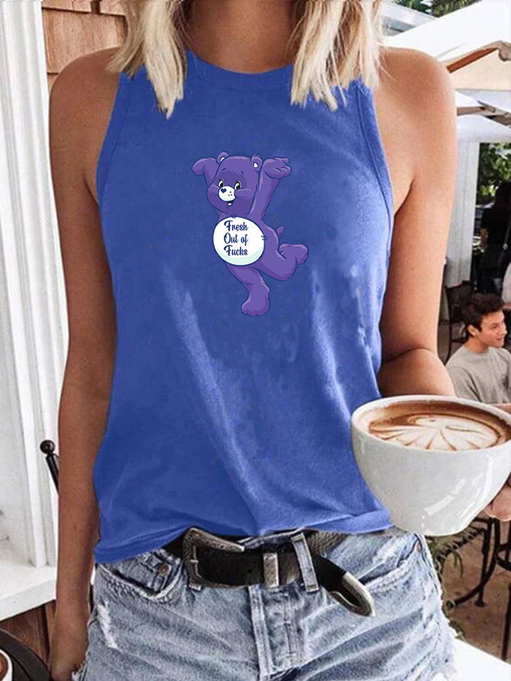 Fresh out of F*cks Sweary Care Bear Tank Top