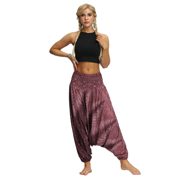 Peacock Feathers Yoga  Harem Pants