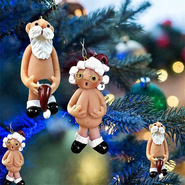 Santa & Mrs Claus Naked Ornaments Set