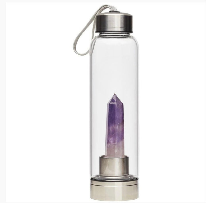 Crystal infused Water Bottle- Amethyst