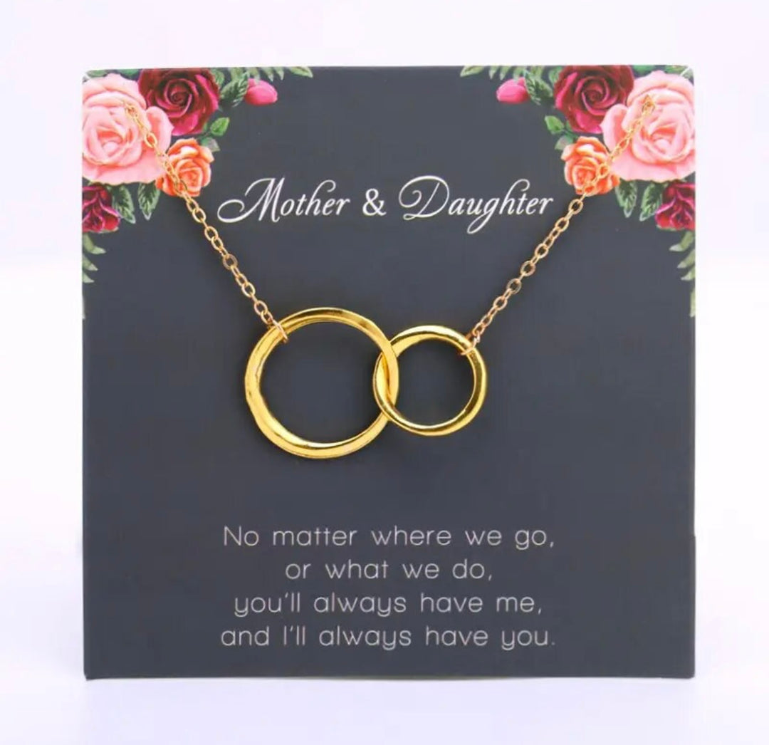 Gold Mother & Daughter Interlocking Necklace- I’ll always have you