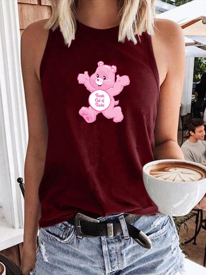 Fresh out of F*cks Sweary Care Bear Tank Top