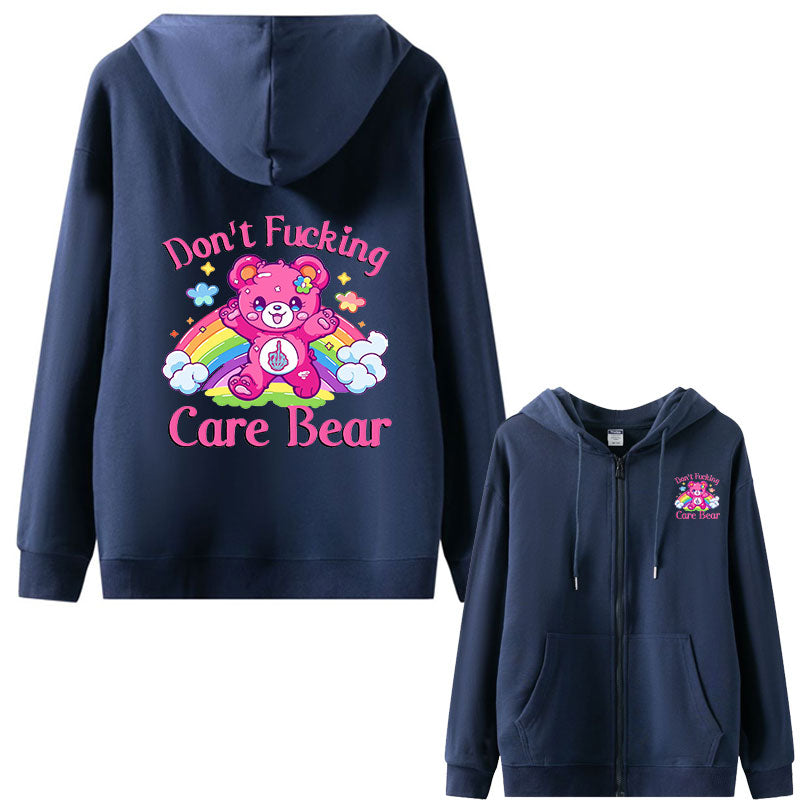 Don’t F*cking Care Bear Zipper Hoodie