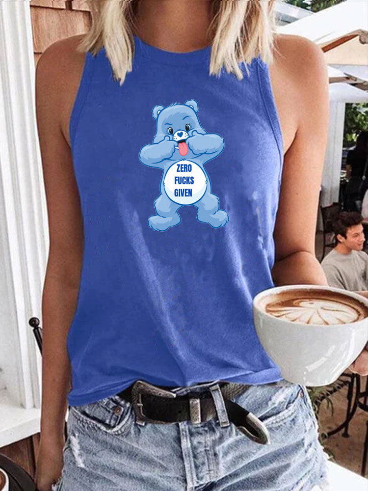 Zero F*cks Given Sweary Care Bear Tank Top