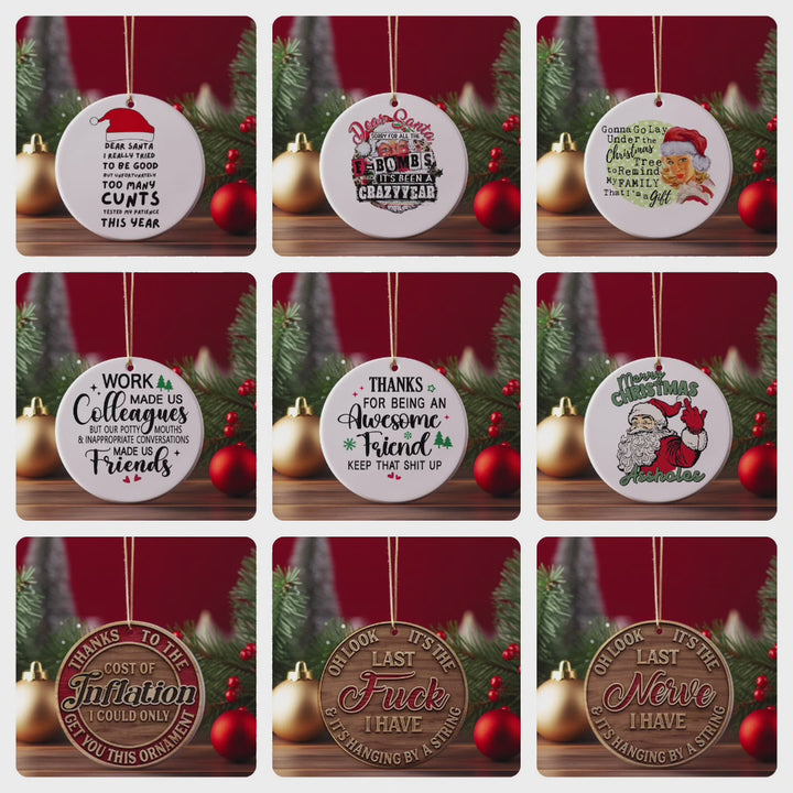 Ceramic Christmas Hanging Ornaments