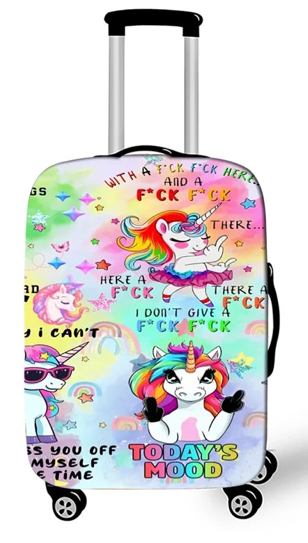 Sweary Unicorn Luggage Cover