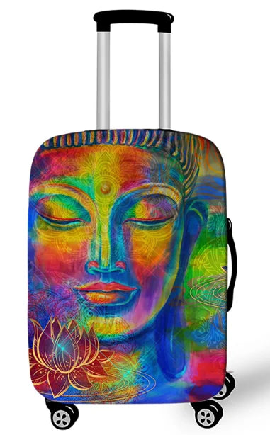 Vibrant Lotus Buddah Luggage Cover