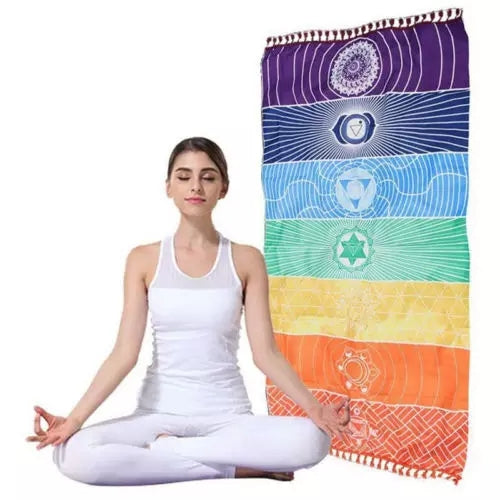 7 Chakra Rainbow Meditation Tapestry