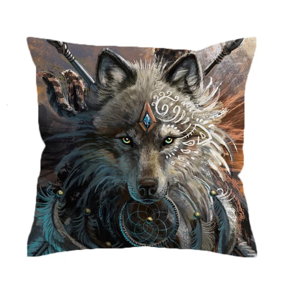 Wolf Warrior Cushion Cover