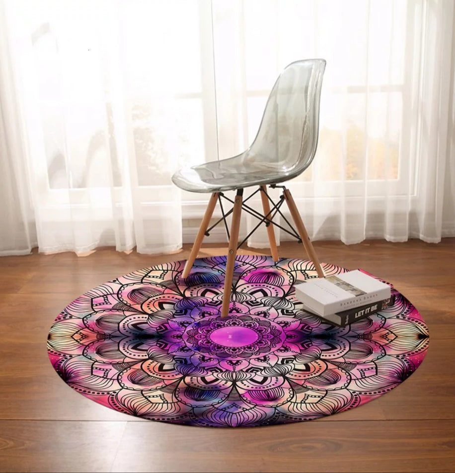 Vibrant Mandala Round Floor Mat