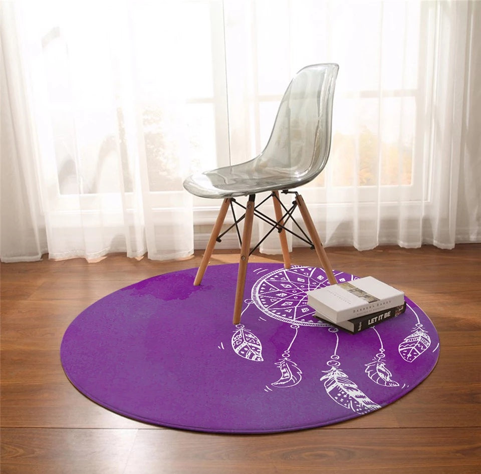 Purple Dreamcatcher Round Floor Mat