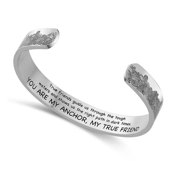 Inspirational Quote Bangle- You are my Anchor