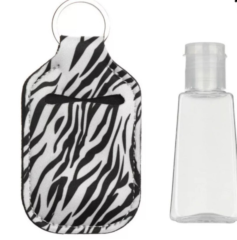 Hand Sanitiser Keyring Travel Bottle - Zebra