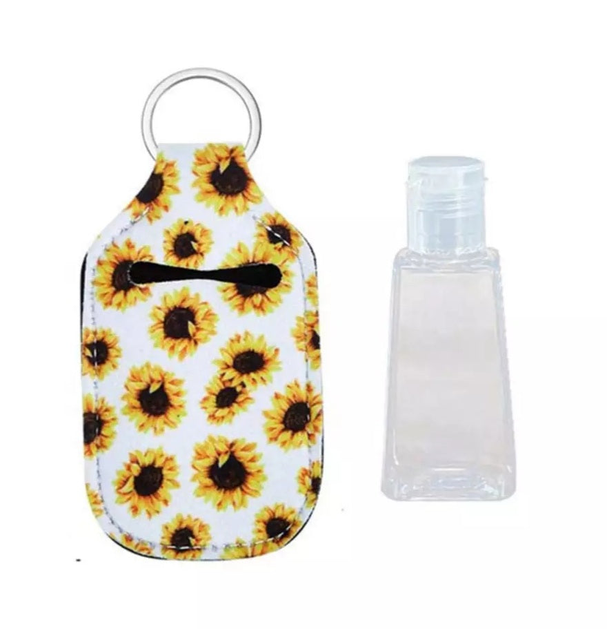 Hand Sanitiser Keyring Travel Bottle - Sunflower