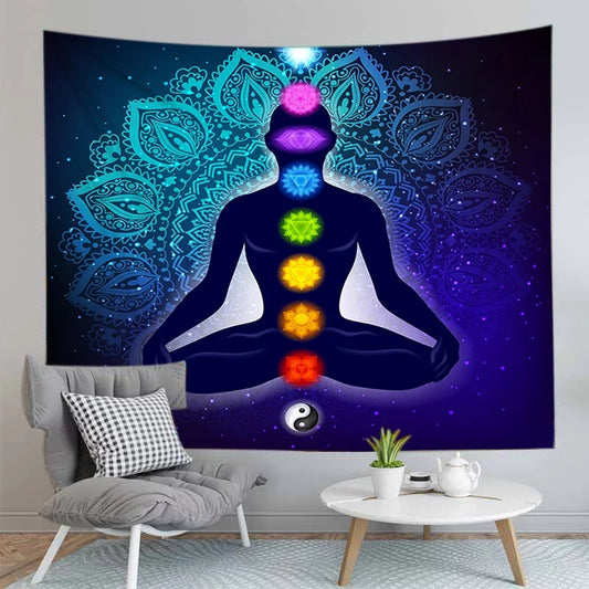 Blue Chakra Balance Tapestry