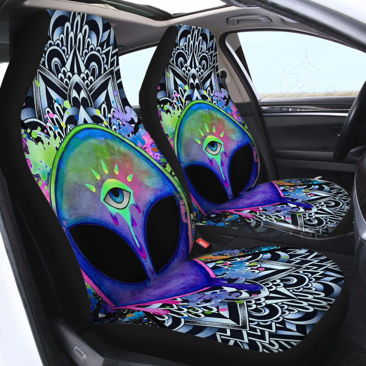 Trippy Alien Car Seat covers