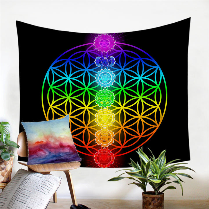 Chakra Flower of Life Tapestry