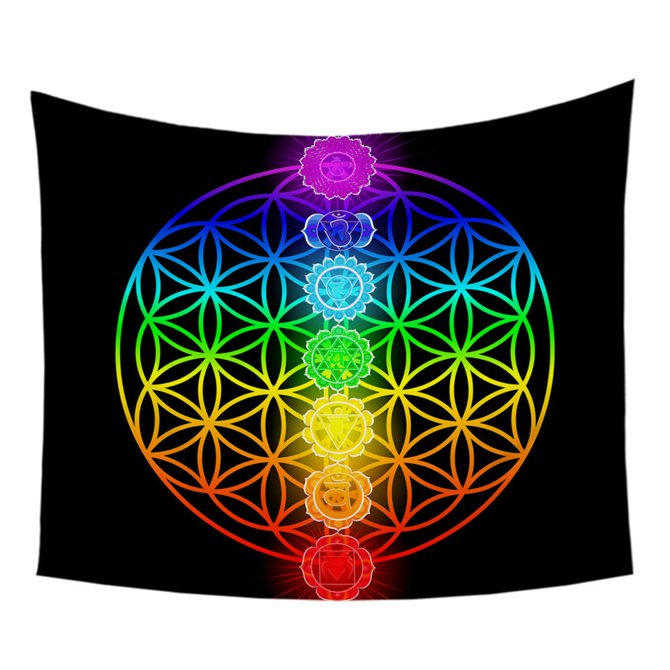 Chakra Flower of Life Tapestry