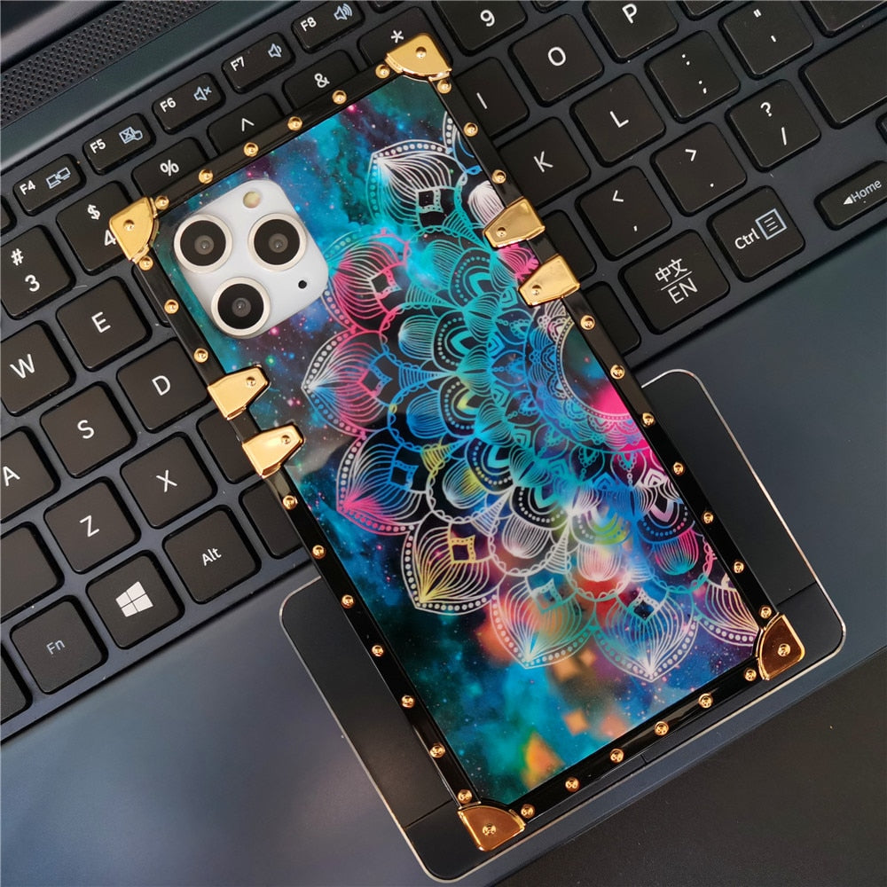 Boho Mandala / Owl Dreamcatcher Square Iphone Case