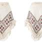 Bohemian Fringe Knit Poncho with Fur Collar