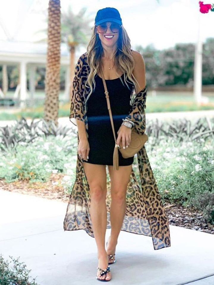 Leopard  Print Long Cover-Up