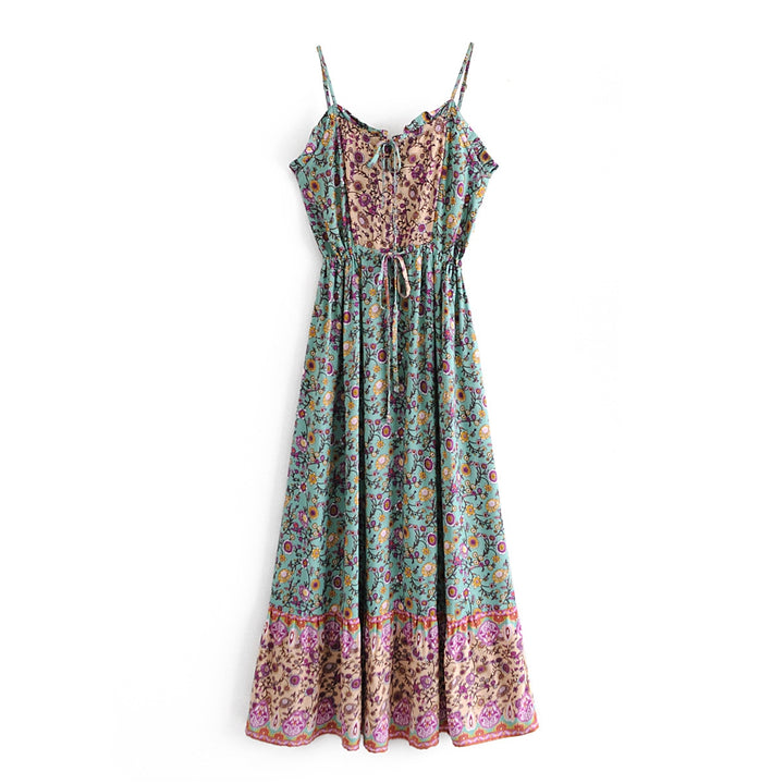 Floral Print Sleeveless Bohemian Dress