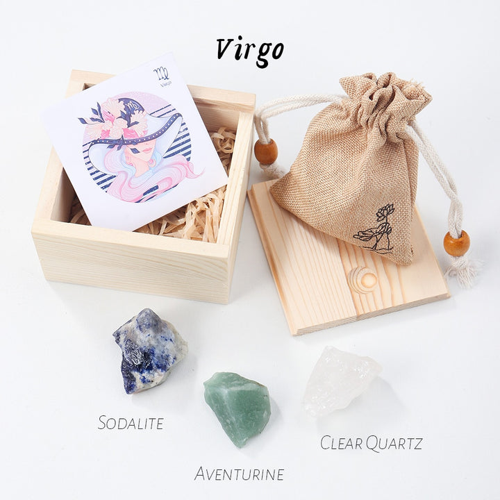 Zodiac 12 Constellations Raw Crystal Set