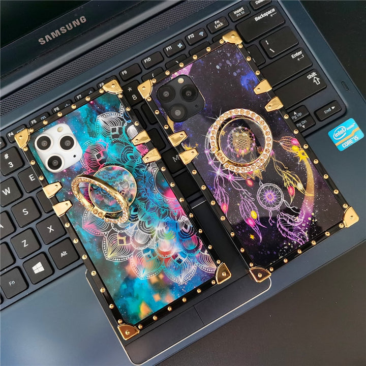 Boho Mandala / Owl Dreamcatcher Square Iphone Case