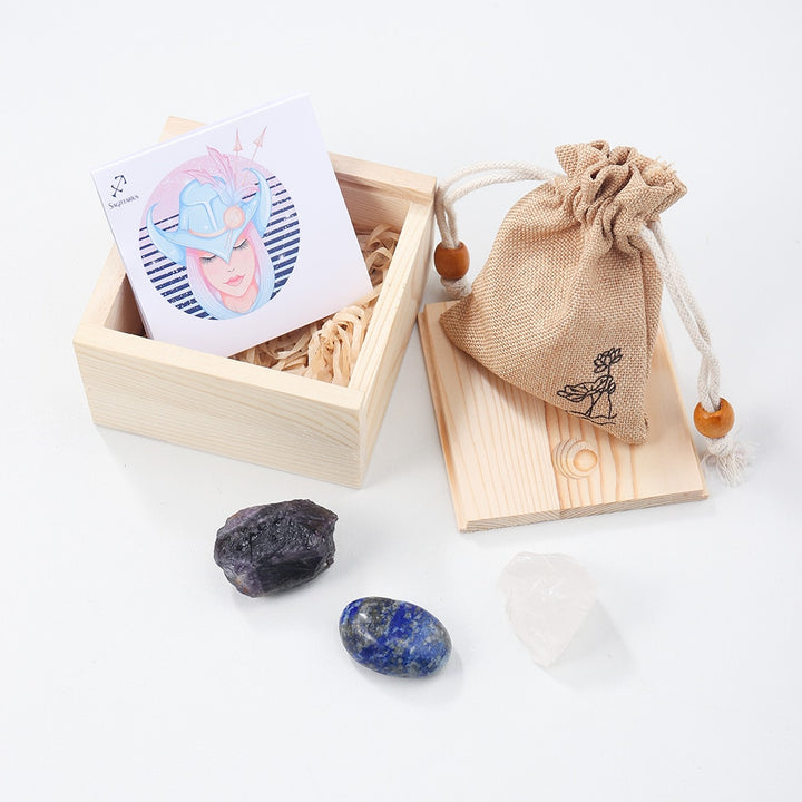 Zodiac 12 Constellations Raw Crystal Set