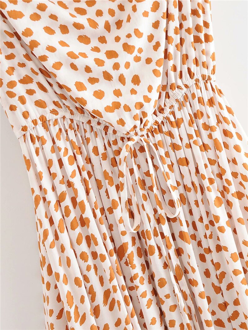 Strapless Leopard Print Midi Dress