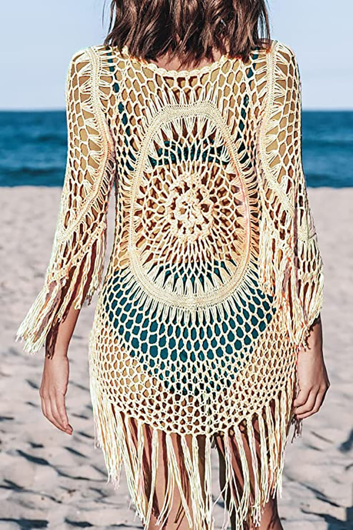 Boho Fringe  Crochet Cover Up