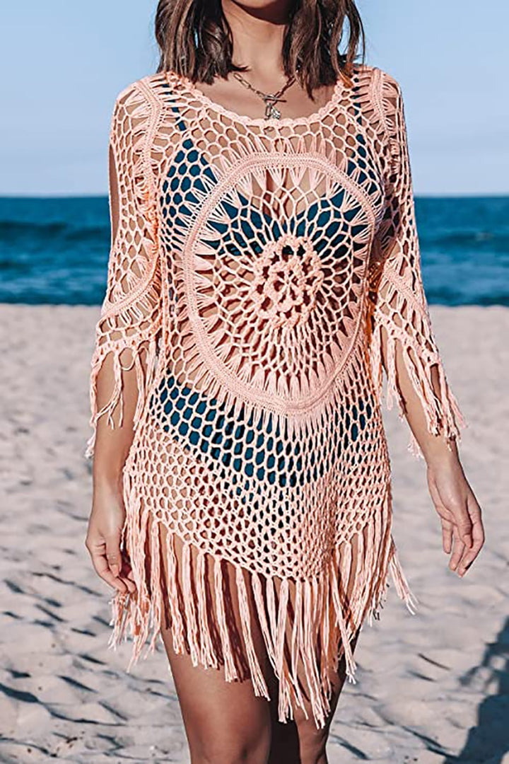 Boho Fringe  Crochet Cover Up