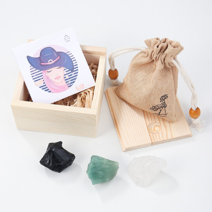 Zodiac 12 Constellations Raw Crystal Set