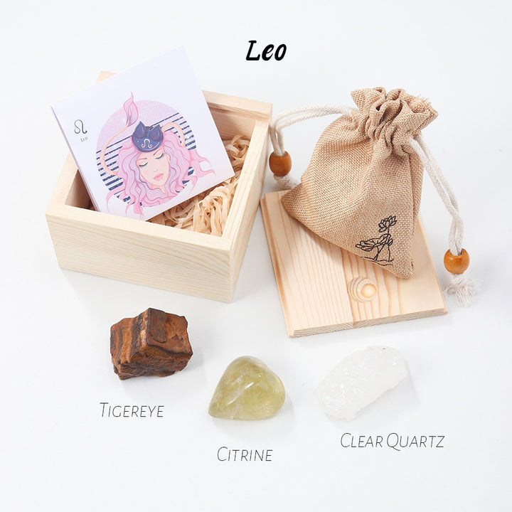 Zodiac 12 Constellations Raw Crystal Set