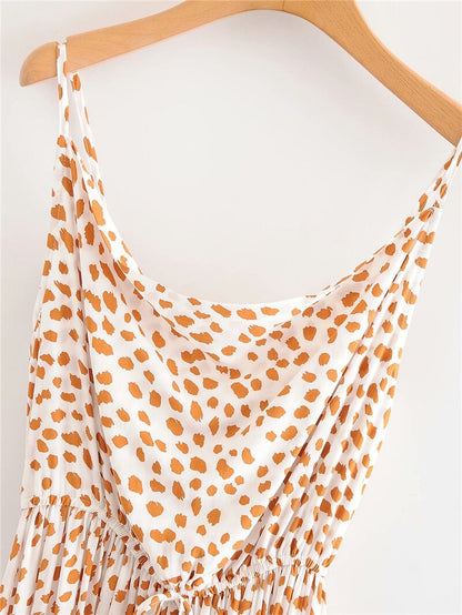 Strapless Leopard Print Midi Dress